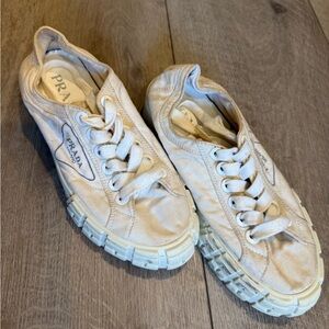 Prada Plarform Off-White Sneakers